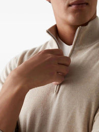 Brunello Cucinelli Men Cashmere Sweater With Half Zip