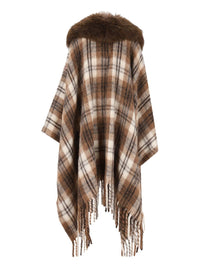 Moncler Grenoble Women Cape With Shearling Collar