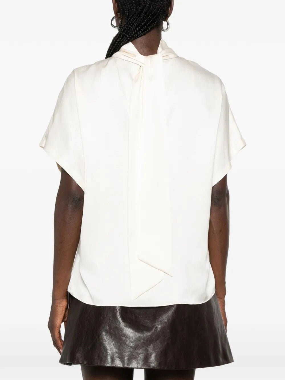 Brunello cucinelli Brunello Cucinelli Women Mock Neck T-Shirt With Monili