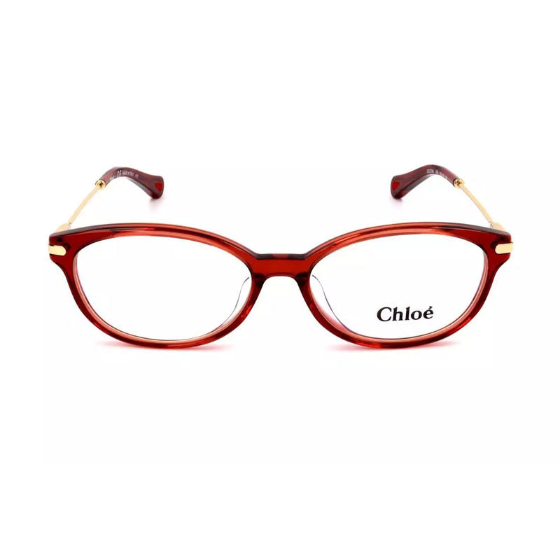 Chloe Eyeglasses Cat Eye Full Rim, Burnt/Gold Frame and Clear Demo Lens Lens CE2724A223