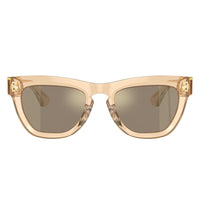 Burberry Burberry Sunglasses Square Full Rim, Transparent Brown Frame and Light Brown Mirror Gold Lens BE4415U40635A