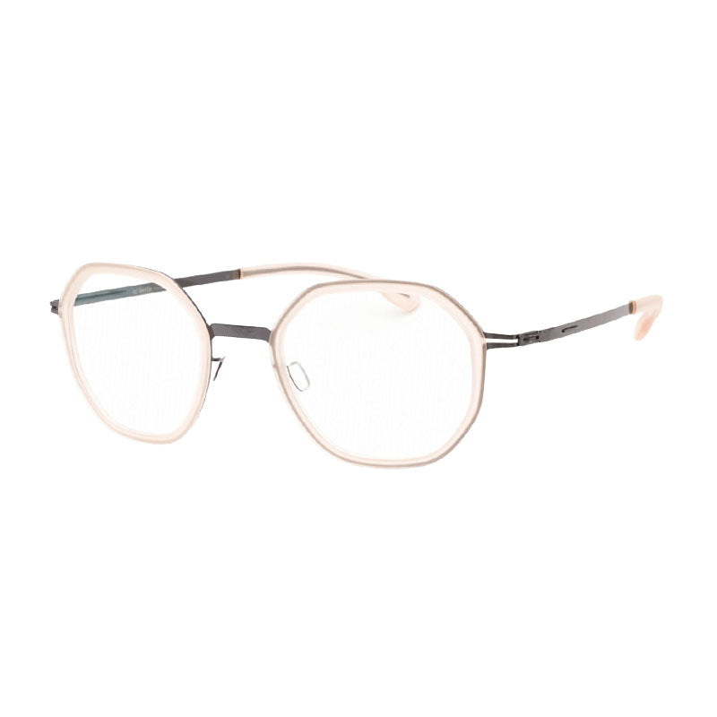 IC! Berlin Eyeglasses Round Full Rim, Shiny Aubergine Ice Tea Matte Frame and Clear Demo Lenses Lens RAJAD0094H301
