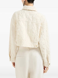 Brunello Cucinelli Brunello Cucinelli Women Fuzzy Dyed Denim Outerwear Jacket With Monili