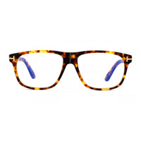 Tom Ford Tom Ford Eyeglasses Aviator Full Rim, Blonde Havana Frame and Clear/Blue Light Block Lenses Lens FT5978-B053