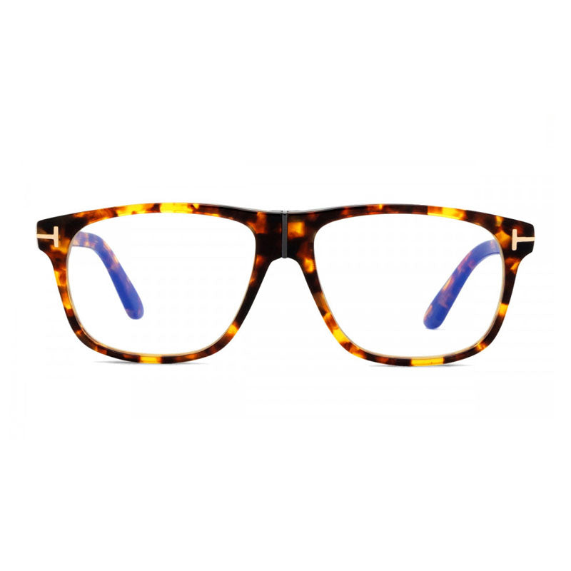 Tom Ford Tom Ford Eyeglasses Aviator Full Rim, Blonde Havana Frame and Clear/Blue Light Block Lenses Lens FT5978-B053