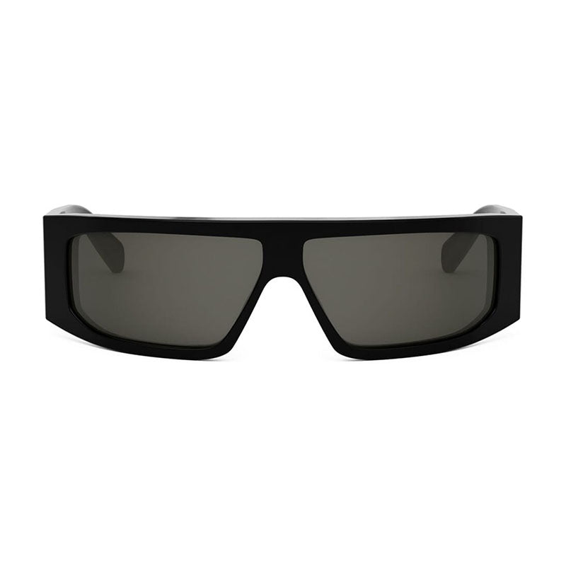 Celine Sunglasses Rectangle Full Rim, Shiny Black Frame and Smoke Lens CL40291I01A