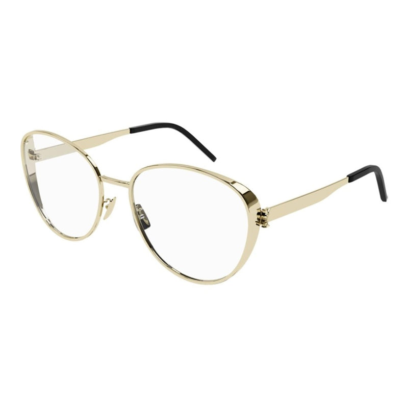 Saint Laurent Saint Laurent Eyeglasses Round Full Rim, Black Frame and Clear Demo Lenses Lens SLM93003