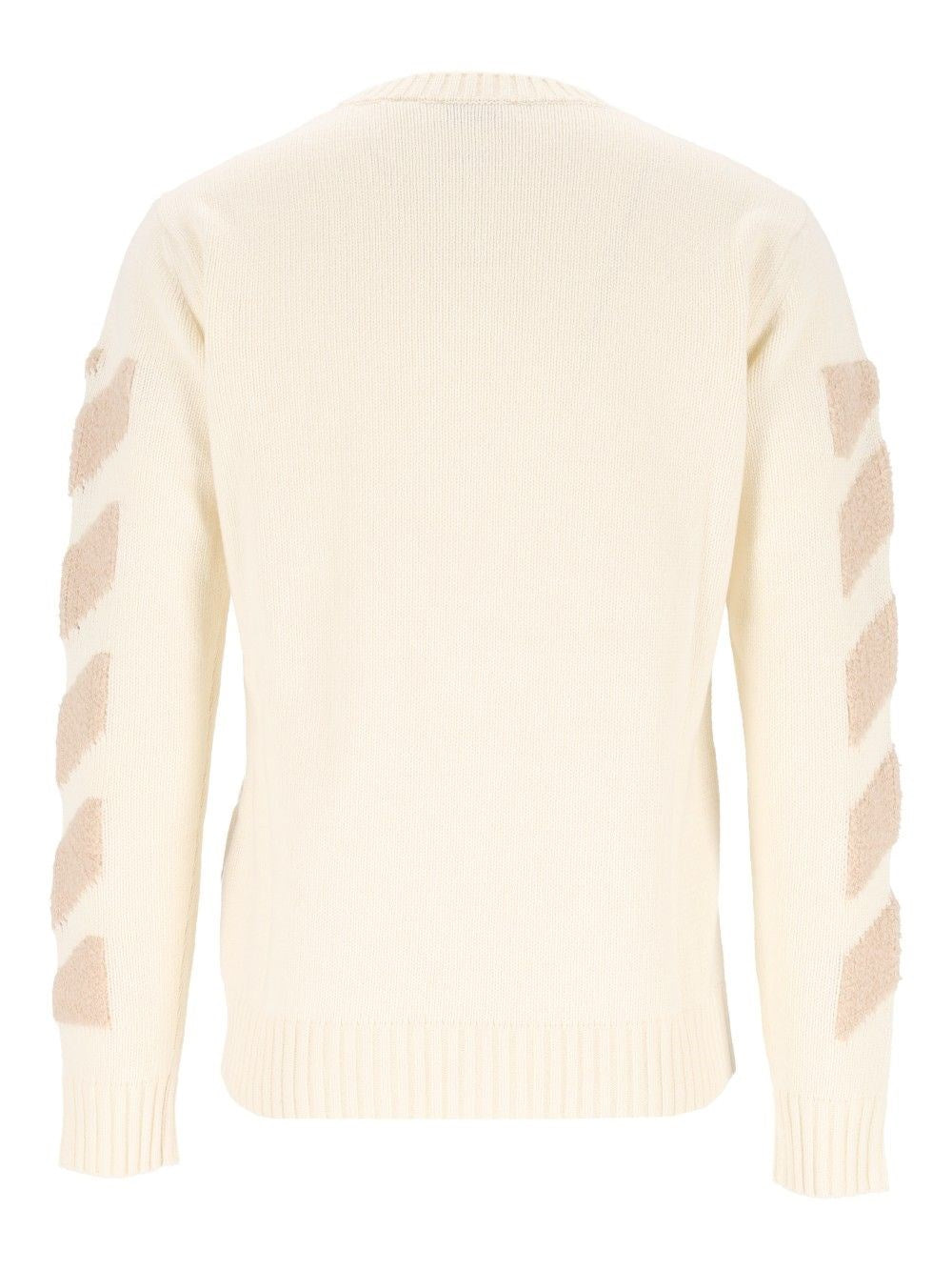 Off-White Men Diagonals Fuzzy Knit Crewneck