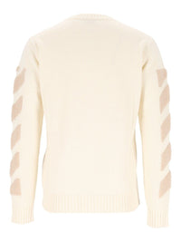 Off-White Men Diagonals Fuzzy Knit Crewneck