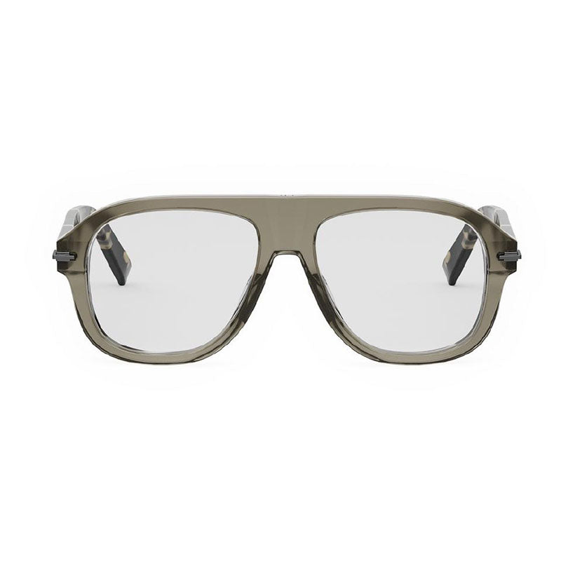 Dior Eyeglasses Aviator Full Rim, Shiny Brown Frame and Clear Demo Lens Lens DIORBLACKSUITON4I6400