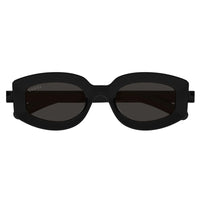 Gucci Geometric Full Rim, with a Transparent Vivid Orange frame and Smoke lens.