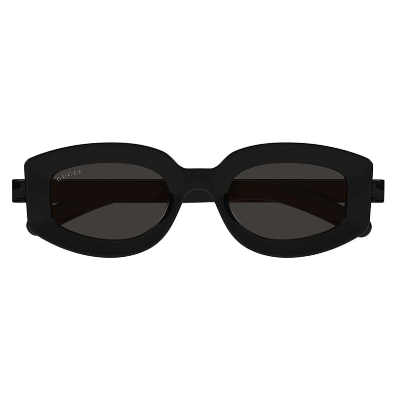 Gucci Geometric Full Rim, with a Transparent Vivid Orange frame and Smoke lens.