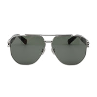 Philipp Plein Sunglasses Square Full Rim, Palladium Frame and Green Lens SPP1850K07