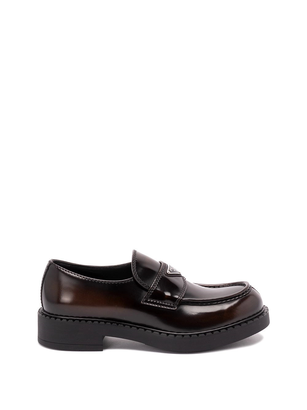 Prada Prada Men Chocolate Brushed Leather Loafers