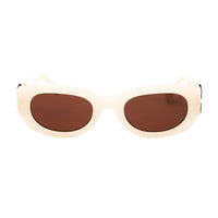 Off-White Sunglasses Oval Full Rim, White Frame and Dark Grey Lens OERI14EPALMER0107