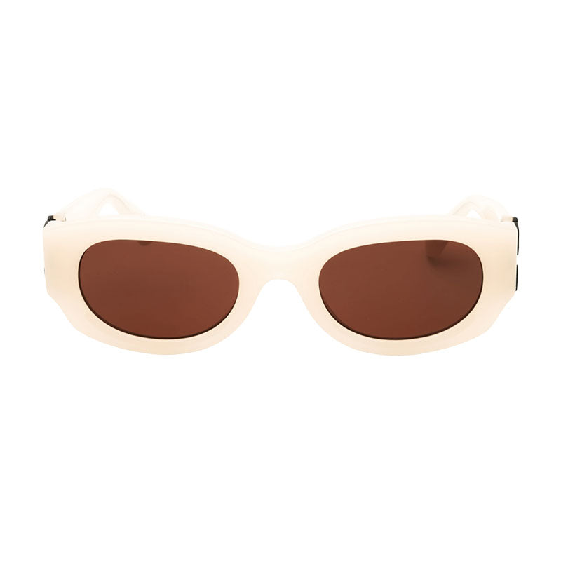 Off-White Sunglasses Oval Full Rim, White Frame and Dark Grey Lens OERI14EPALMER0107
