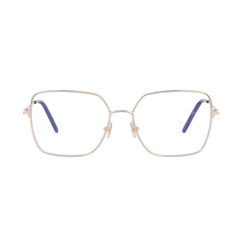 Tom Ford Eyeglasses Square Full Rim, Shiny Rose Gold Frame and Clear/Blue Light Block Lenses Lens FT5739-B028