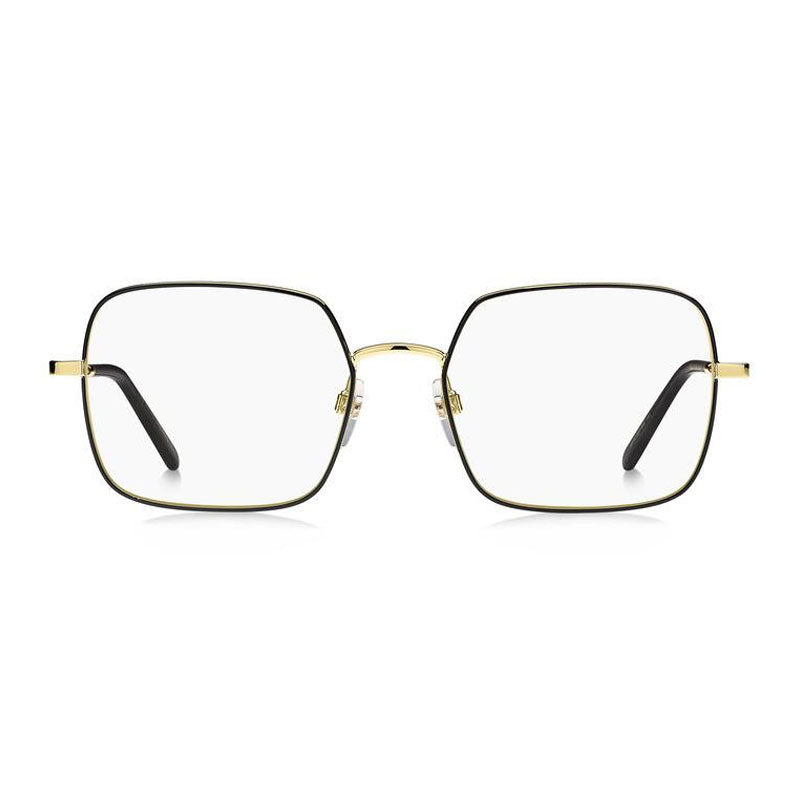 Marc Jacobs Eyeglasses Rectangle Full Rim, Gold/Black Frame and Clear Demo Lenses Lens MARC5070RHL00