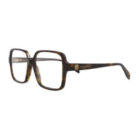 Alexander McQueen Eyeglasses Square Full Rim, Dark Havana Frame and Clear Demo Lenses Lens AM0286O002