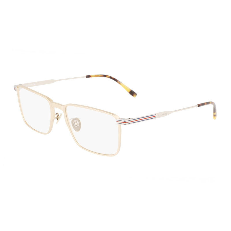 Lacoste Eyeglasses Rectangle Full Rim, Semimatte Blue Frame and Clear Demo Lenses Lens L2285E400