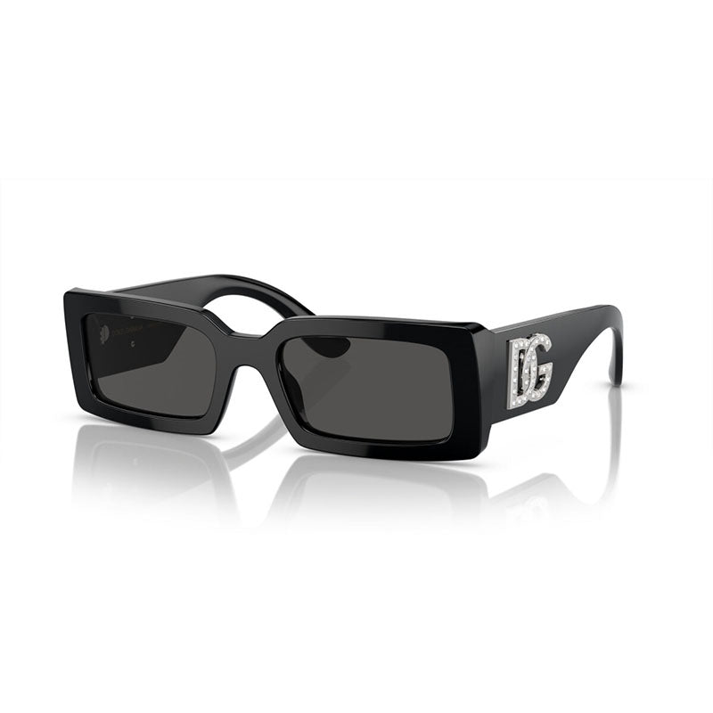 Dolce & Gabbana Sunglasses Rectangle Full Rim, Black Frame and Dark Grey Lens DG4447B501/87
