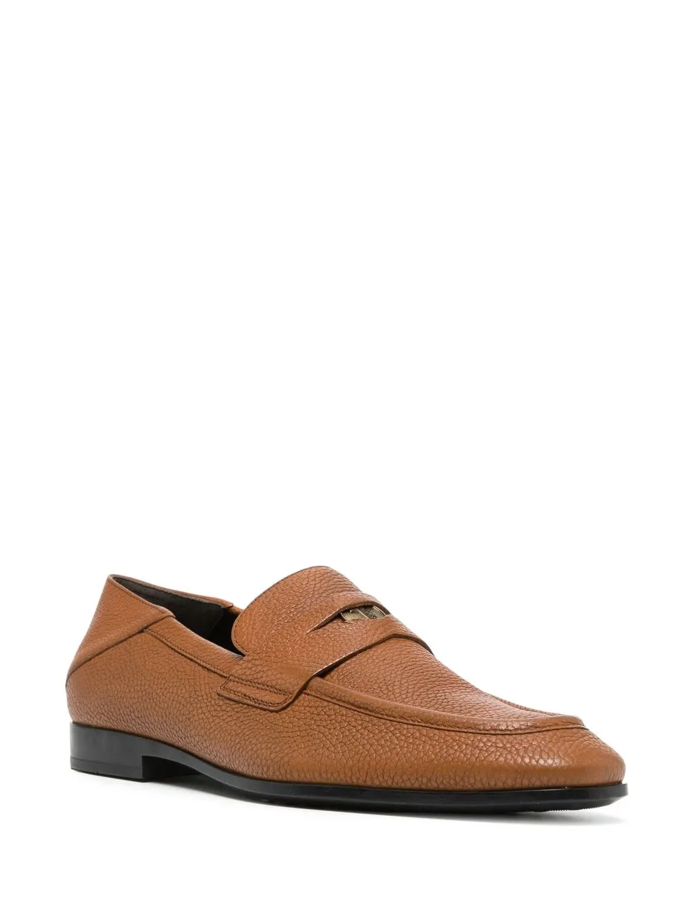 Tods Grained Leather Penny Loafers