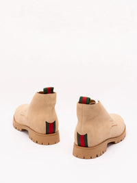 Gucci Gucci Men Lace-Up Ankle Boot With Web