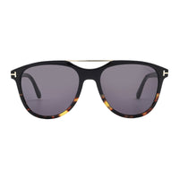 Tom Ford Sunglasses Aviator Full Rim, Black/Havana Frame and Smoke Lens FT109805A
