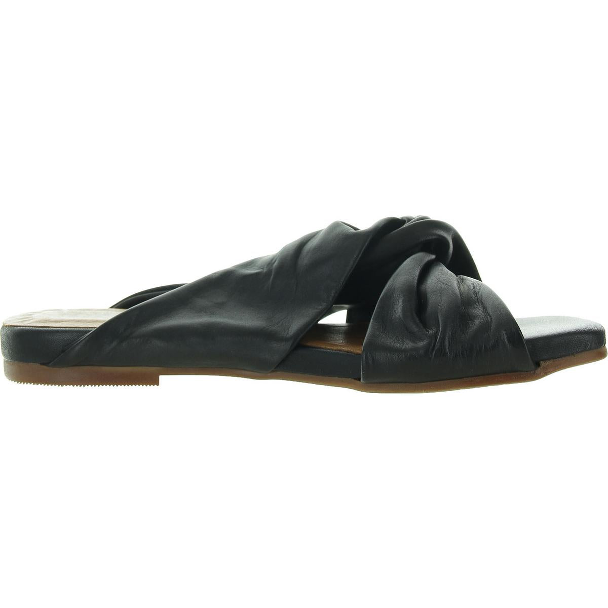 Paparazzi Womens Cushioned Footbed Leather Slide Sandals