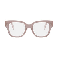Celine Eyeglasses Square Full Rim, Shiny Light Brown Frame and Clear Demo Lens Lens CL50110U045