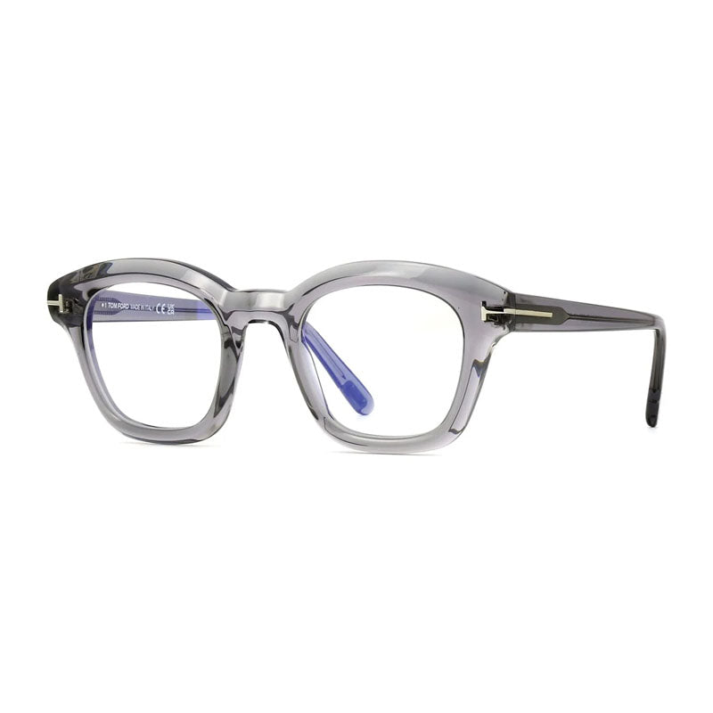 Tom Ford Eyeglasses Oval Full Rim, Shiny Black Frame and Clear Blue Light Block Lens FT5961-B001