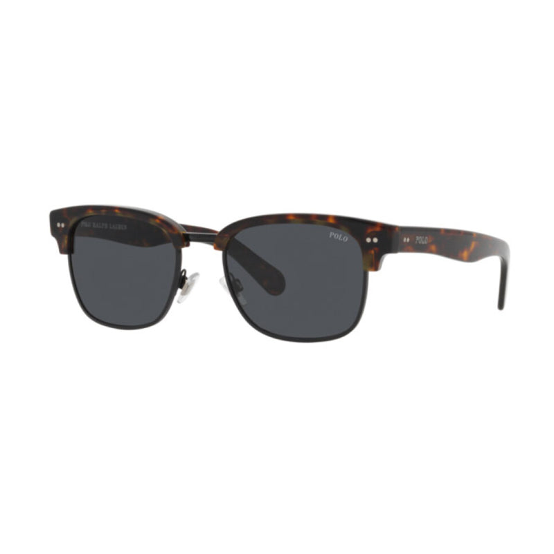Polo Ralph Lauren Sunglasses Browline Full Rim, Shiny Dark Havana Frame and Grey Lens PH4202500387