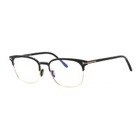 Tom Ford Tom Ford Eyeglasses Browline Full Rim, Matte Gunmetal/Havana Frame and Clear Blue Block Lenses Lens FT5799-B009