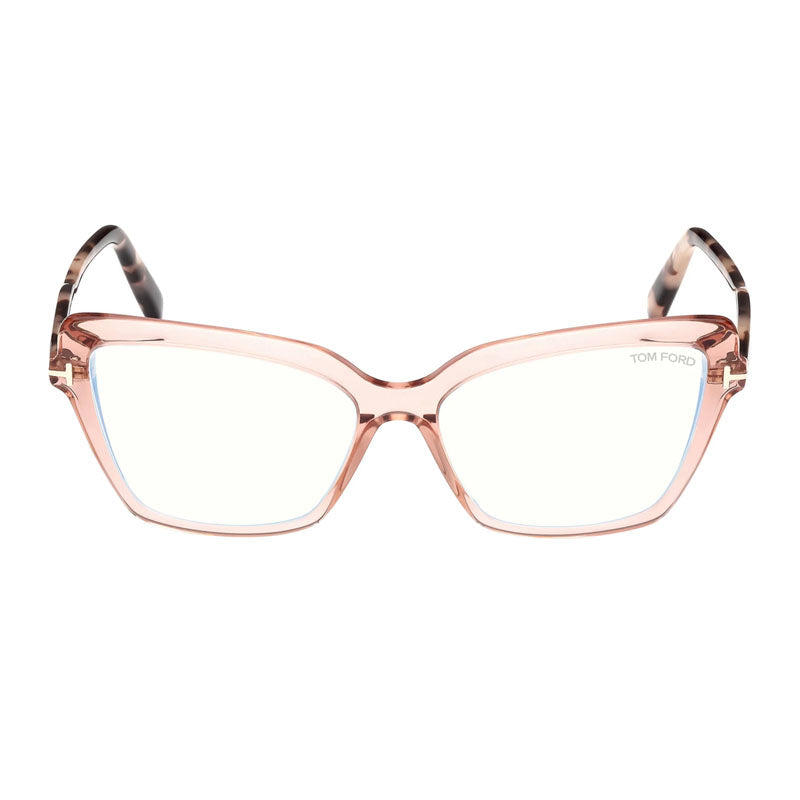 Tom Ford Eyeglasses Cat Eye Full Rim, Shiny Black Frame and Clear/Blue-Light Block Lenses Lens FT5948-B001