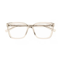 Saint Laurent Saint Laurent Eyeglasses Square Full Rim, Transparent Beige Frame and Clear Demo Lenses Lens SL672004