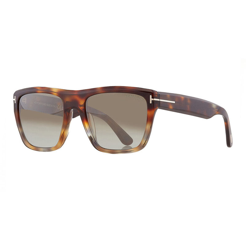 Tom Ford Sunglasses Square Full Rim, Dark Havana Frame and Brown Gradient Lens FT107752F