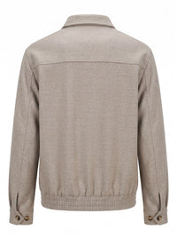 Brunello Cucinelli Men Virgin Wool Beaver Cloth Bomber Jacket