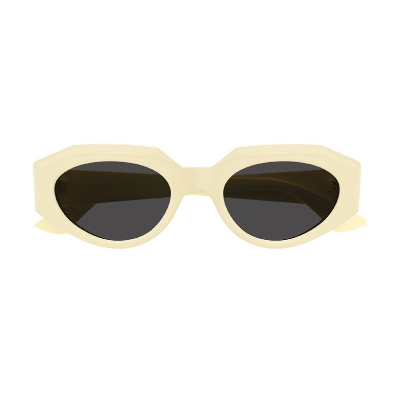 Bottega Veneta Sunglasses Cat Eye Full Rim, Shiny Green Frame and Grey Lens BV1031S005