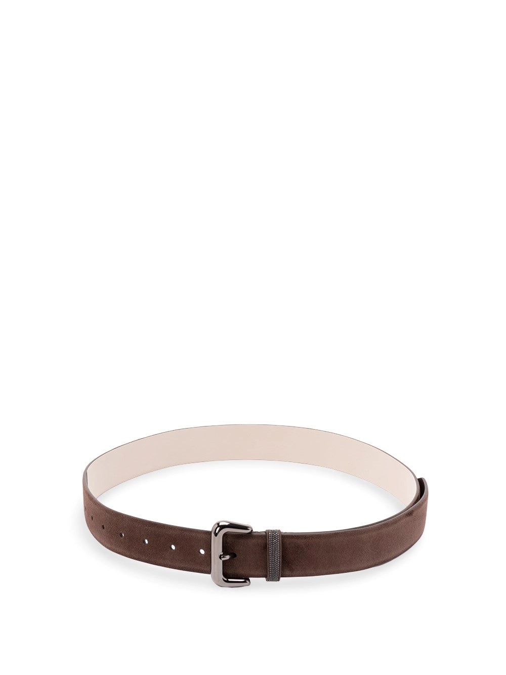 Brunello cucinelli Brunello Cucinelli Women Suede Belt With Monili