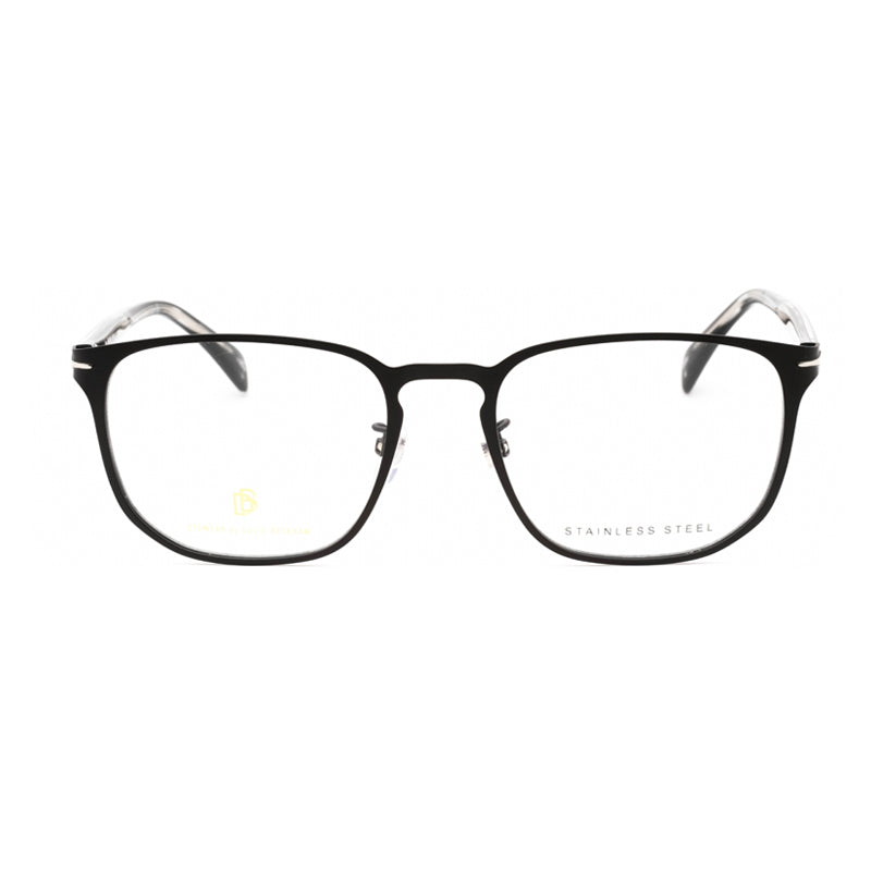 David Beckham Eyeglasses Square Full Rim, Black/Silver Frame and Clear Demo Lenses Lens DB7073/F0BSC00