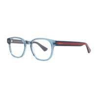 Gucci Eyeglasses Round Full Rim, Transparent Blue/Blue Frame and Clear Demo Lens Lens GG0927O006