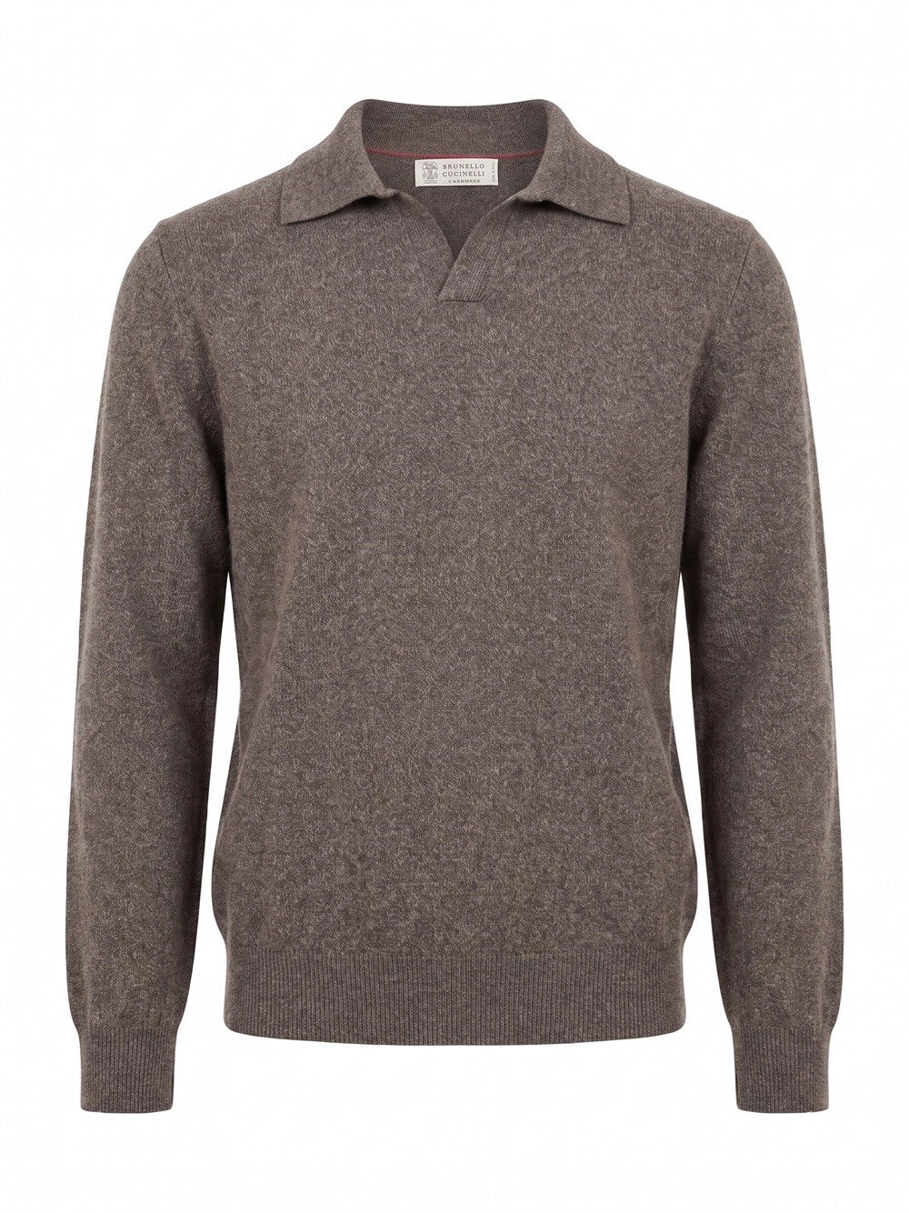 Brunello Cucinelli Men Mouliné Cashmere Knit Polo