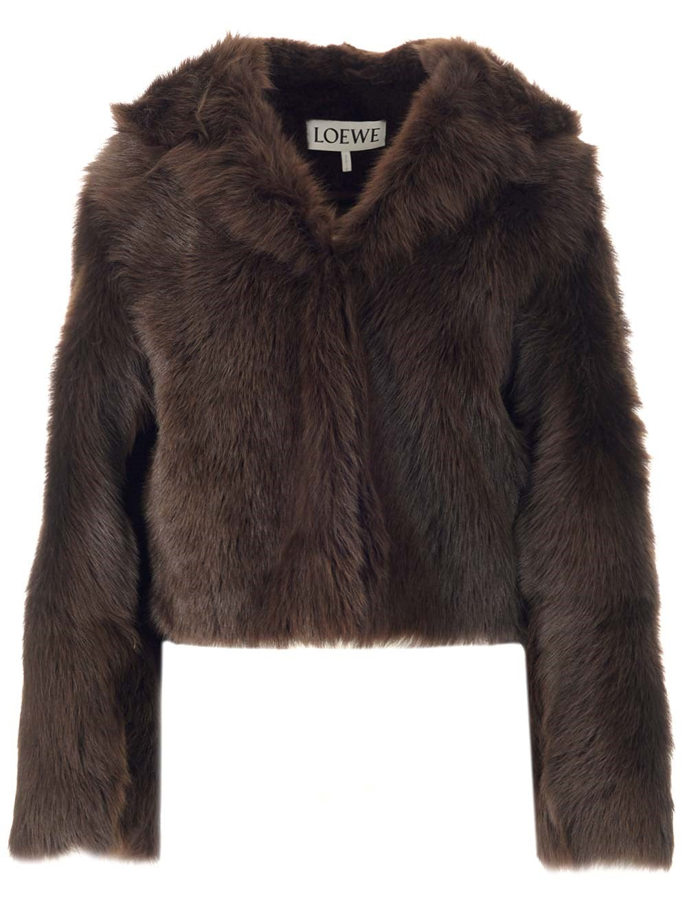 Loewe Women Shearling Hooded Jacket