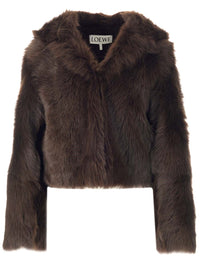 Loewe Women Shearling Hooded Jacket