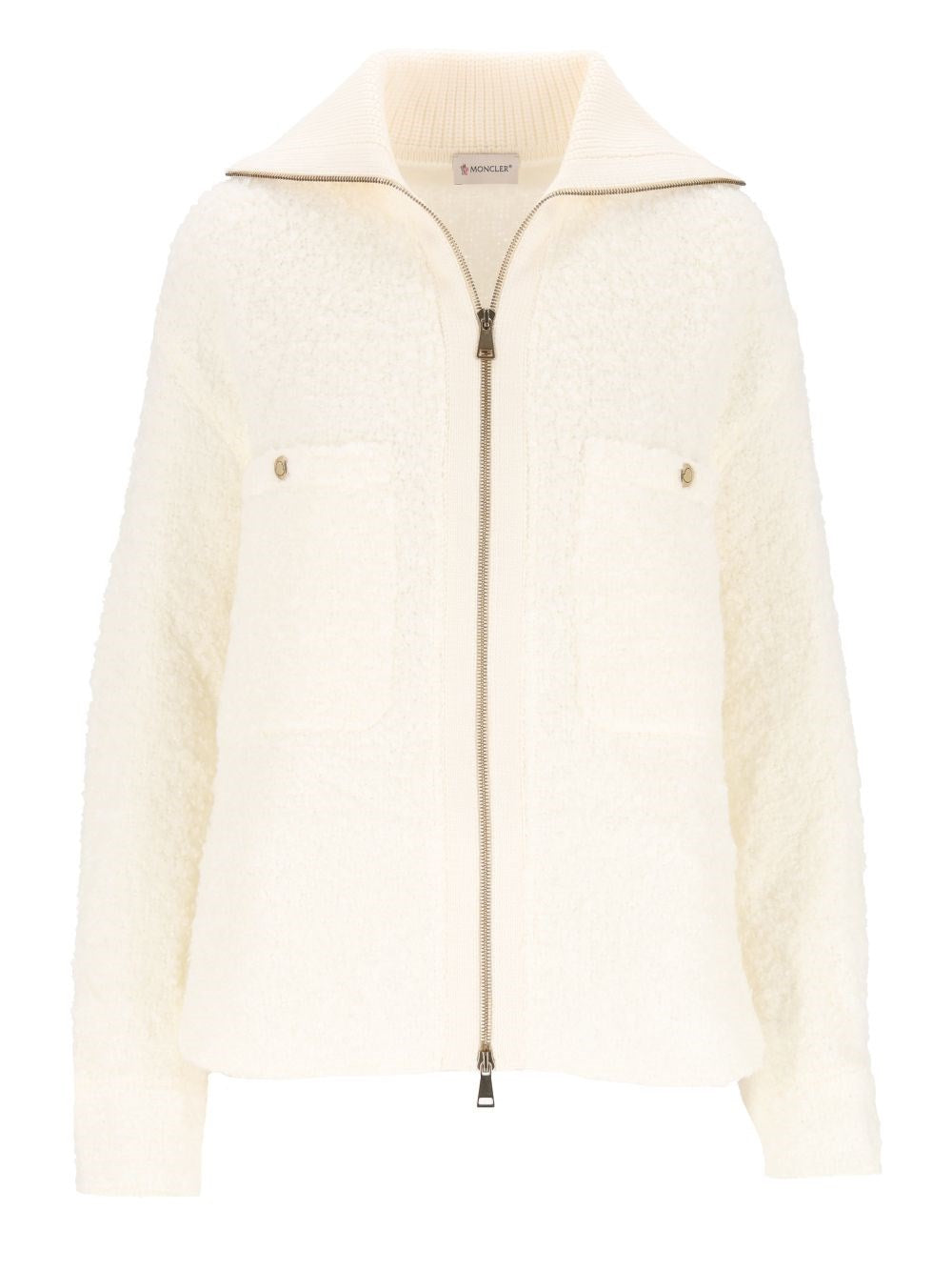 Moncler Women Ivory Bouclé Cardigan