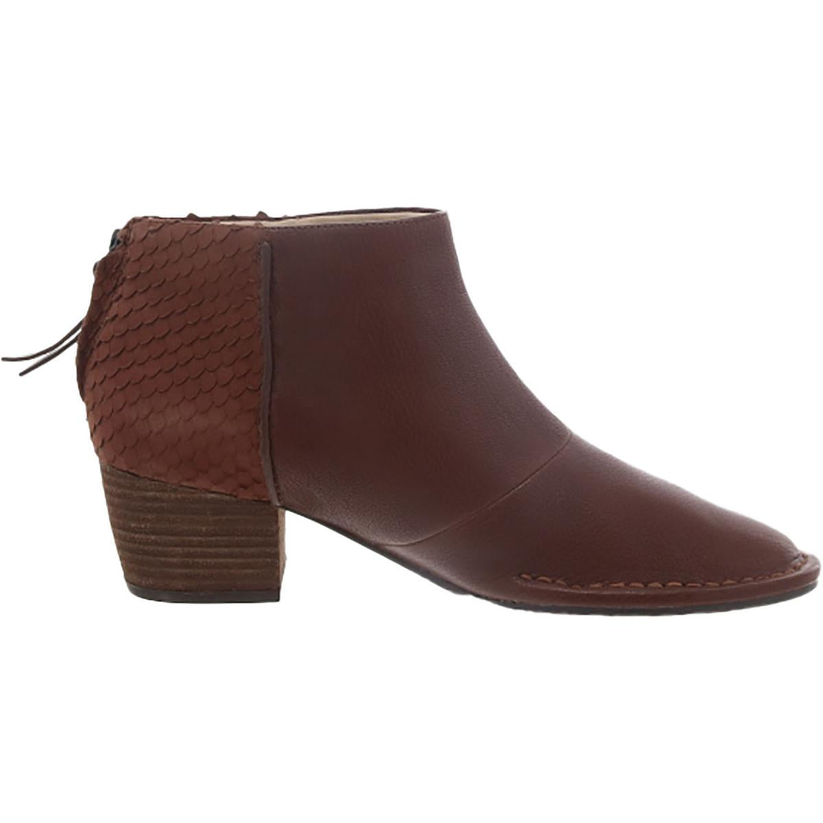 Spiced Ruby Womens Leather Textured Ankle Boots