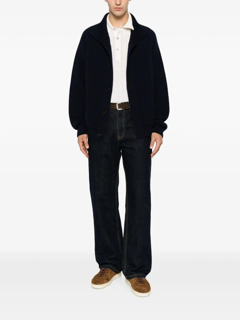Tom Ford Men Coarsehair Cashmere Full Button Cardigan