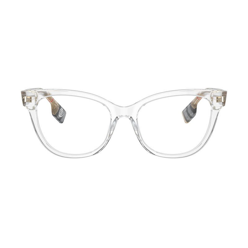 Burberry Eyeglasses Cat Eye Full Rim, Transparent Frame and Clear Demo Lenses Lens BE23753024