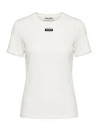 Miu miu Miu Miu Women Pointelle Lace-Trim T-Shirt