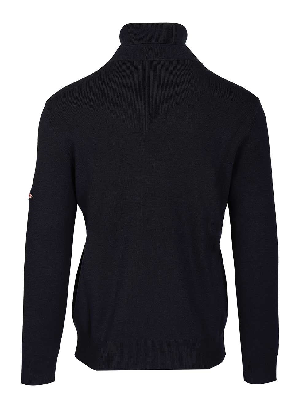 Bottega Veneta Men Navy Blue Wool Turtleneck Sweater